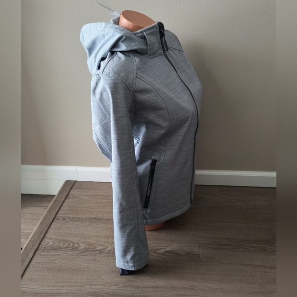 Light Blue Utility Jacket with Fitted Style and Stand-Up Collar - Picture 6 of 14